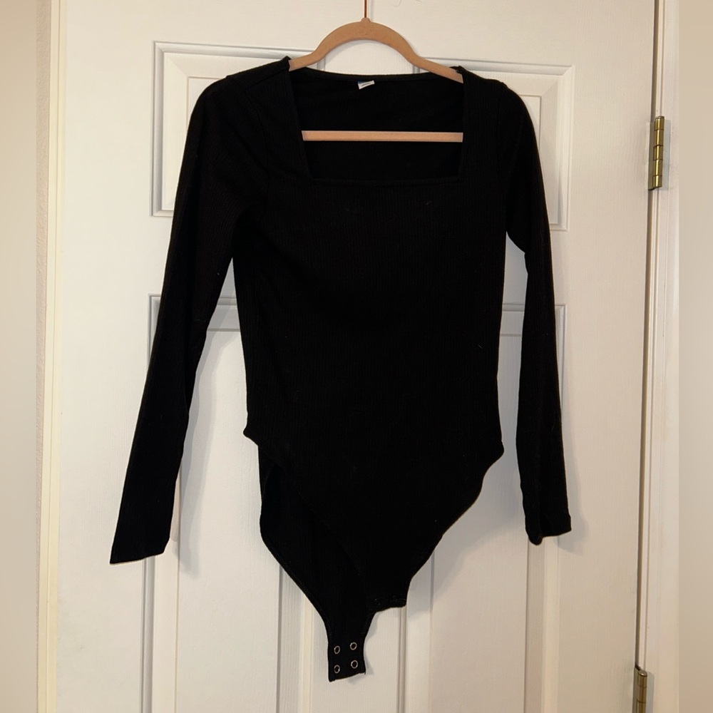 Old Navy Square neck ripped bodysuit